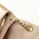 CHANEL Wild Stitch Chain Shoulder Bag Calf Skin Beige Gold CC Auth 158224SAV-22