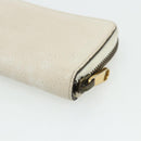 GUCCI Coin Purse Leather White Gold 496319 Auth 158225-15