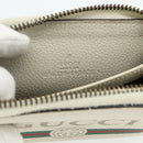 GUCCI Coin Purse Leather White Gold 496319 Auth 158225-12