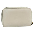 GUCCI Coin Purse Leather White Gold 496319 Auth 158225-2
