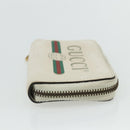 GUCCI Coin Purse Leather White Gold 496319 Auth 158225-4