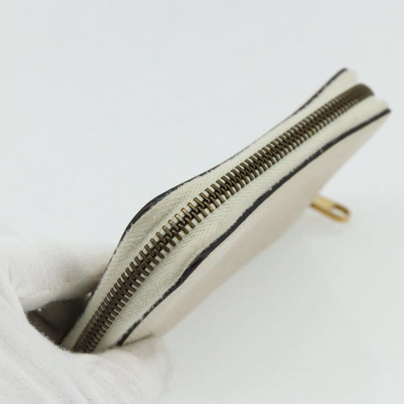 GUCCI Coin Purse Leather White Gold 496319 Auth 158225