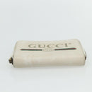 GUCCI Coin Purse Leather White Gold 496319 Auth 158225-6