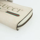 GUCCI Coin Purse Leather White Gold 496319 Auth 158225-7
