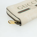 GUCCI Coin Purse Leather White Gold 496319 Auth 158225-14