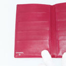 CHANEL Card Case Patent leather Red Silver CC Auth 158226A-17