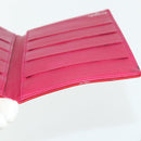 CHANEL Card Case Patent leather Red Silver CC Auth 158226A-10