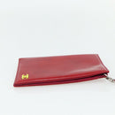 CHANEL Card Case Patent leather Red Silver CC Auth 158226A-4