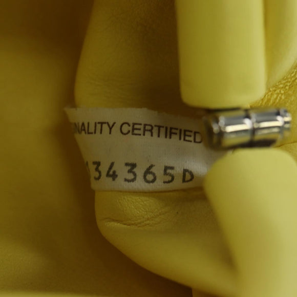 BOTTEGA VENETA Pouch Shoulder Bag Leather Yellow Auth 158228V