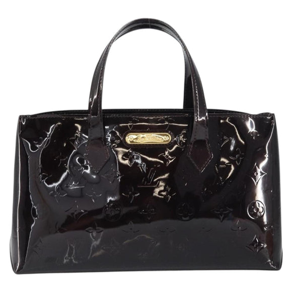 LOUIS VUITTON Monogram Vernis Wilshire PM Hand Bag Amarante M93641 Auth 158237