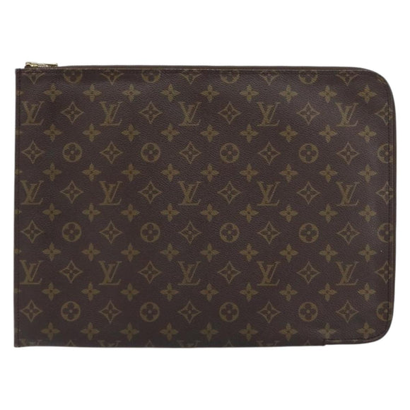 LOUIS VUITTON Monogram Posh Documents Clutch Bag M53456 LV Auth 158250
