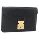 LOUIS VUITTON Epi Serie Dragonne Clutch Bag Black Noir M52612 LV Auth 158267-1