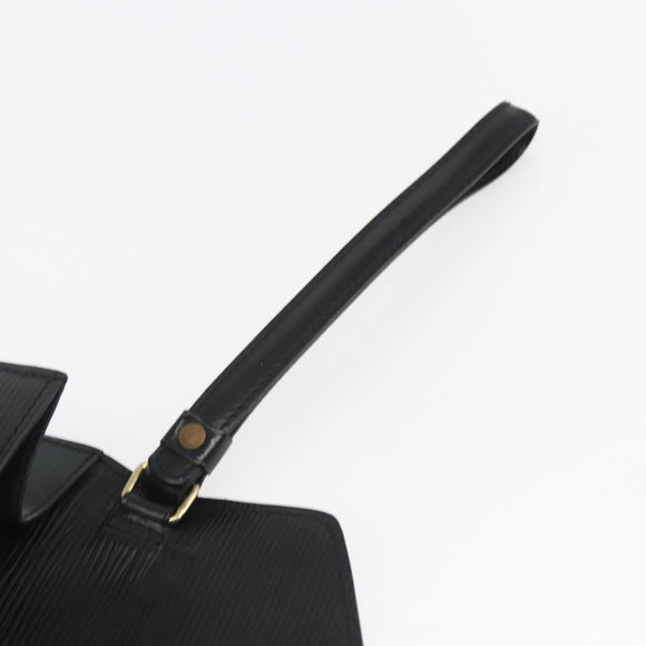 LOUIS VUITTON Epi Serie Dragonne Clutch Bag Black Noir M52612 LV Auth 158267