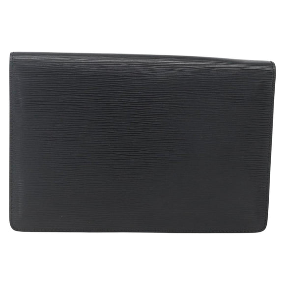 LOUIS VUITTON Epi Serie Dragonne Clutch Bag Black Noir M52612 LV Auth 158267