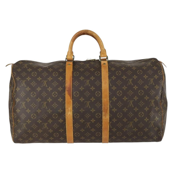 LOUIS VUITTON Monogram Keepall 55 Boston Bag M41424 LV Auth 158289