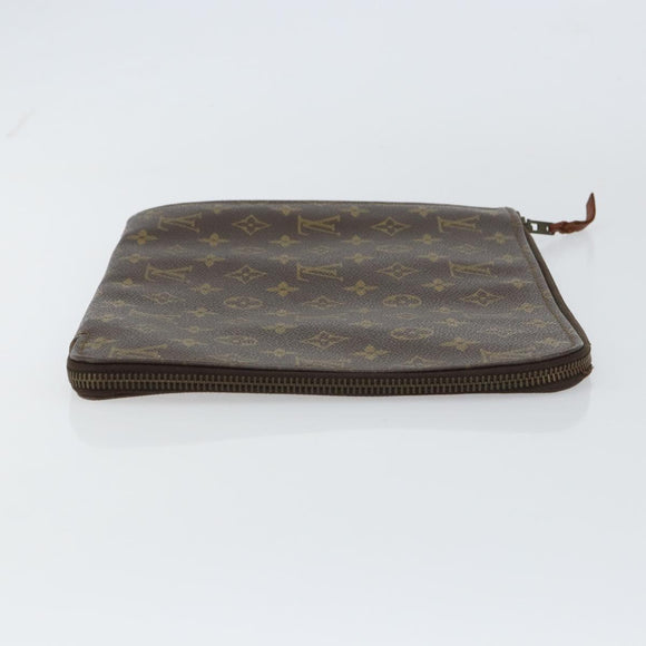 LOUIS VUITTON Monogram Posh Documents Clutch Bag M53456 LV Auth 158340