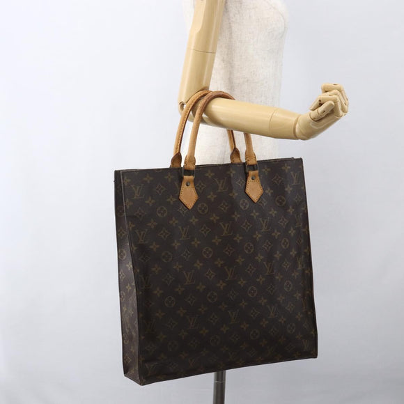 LOUIS VUITTON Monogram Sac Plat Hand Bag M51140 LV Auth 158345