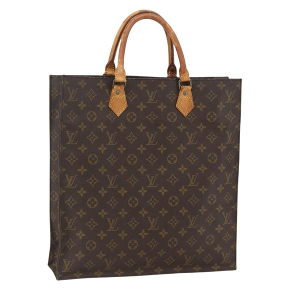 LOUIS VUITTON Monogram Sac Plat Hand Bag M51140 LV Auth 158347