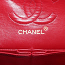 CHANEL Chain Double Flap Matelasse 23 Bag Lamb Skin Red Gold CC Auth 158356SAM-23