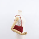 CHANEL Chain Double Flap Matelasse 23 Bag Lamb Skin Red Gold CC Auth 158356SAM-30