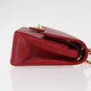 CHANEL Chain Double Flap Matelasse 23 Bag Lamb Skin Red Gold CC Auth 158356SAM-5