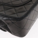 CHANEL Chain Double Flap Matelasse 23 Bag Lamb Skin Black Gold CC Auth 158357SM-13