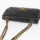 CHANEL Chain Double Flap Matelasse 23 Bag Lamb Skin Black Gold CC Auth 158357SM-7