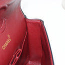 CHANEL Matelasse 25 Double Flap Chain Bag Lamb Skin Navy Gold CC Auth 158358SAV-24