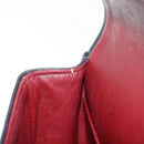 CHANEL Matelasse 25 Double Flap Chain Bag Lamb Skin Navy Gold CC Auth 158358SAV-26