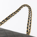 CHANEL Matelasse 25 Double Flap Chain Bag Lamb Skin Navy Gold CC Auth 158358SAV-8