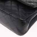 CHANEL Matelasse 25 Double Flap Chain Bag Caviar Skin Navy Gold CC Auth 158359SM-11