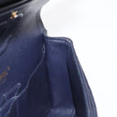 CHANEL Matelasse 25 Double Flap Chain Bag Caviar Skin Navy Gold CC Auth 158359SM-23