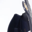 CHANEL Matelasse 25 Double Flap Chain Bag Caviar Skin Navy Gold CC Auth 158359SM-24