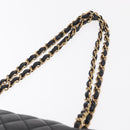 CHANEL Matelasse 25 Double Flap Chain Bag Caviar Skin Navy Gold CC Auth 158359SM-8