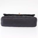 CHANEL Matelasse 25 Double Flap Chain Bag Caviar Skin Navy Gold CC Auth 158359SM-9