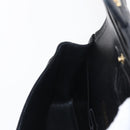 CHANEL Matelasse 25 Double Flap Chain Bag Caviar Skin Black CC Auth 158360SM-25