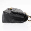 CHANEL Matelasse 25 Double Flap Chain Bag Caviar Skin Black CC Auth 158360SM-3