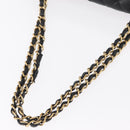 CHANEL Matelasse 25 Double Flap Chain Bag Caviar Skin Black CC Auth 158360SM-7
