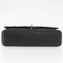 CHANEL Matelasse 25 Double Flap Chain Bag Caviar Skin Black CC Auth 158360SM-5