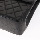 CHANEL Matelasse 30 Chain Shoulder Bag Lamb Skin Black Gold CC Auth 158361SAM-12