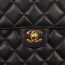 CHANEL Matelasse 30 Chain Shoulder Bag Lamb Skin Black Gold CC Auth 158361SAM-15