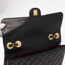 CHANEL Matelasse 30 Chain Shoulder Bag Lamb Skin Black Gold CC Auth 158361SAM-17