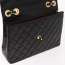 CHANEL Matelasse 30 Chain Shoulder Bag Lamb Skin Black Gold CC Auth 158361SAM-18
