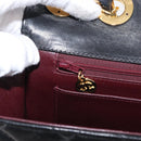 CHANEL Matelasse 30 Chain Shoulder Bag Lamb Skin Black Gold CC Auth 158361SAM-24