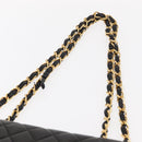 CHANEL Matelasse 30 Chain Shoulder Bag Lamb Skin Black Gold CC Auth 158361SAM-9