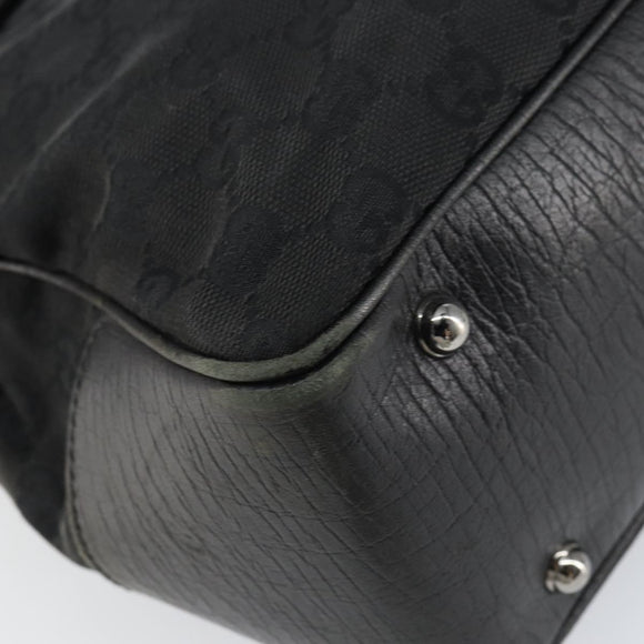 GUCCI GG Canvas Bamboo Tote Bag Black 112526 Auth 158362