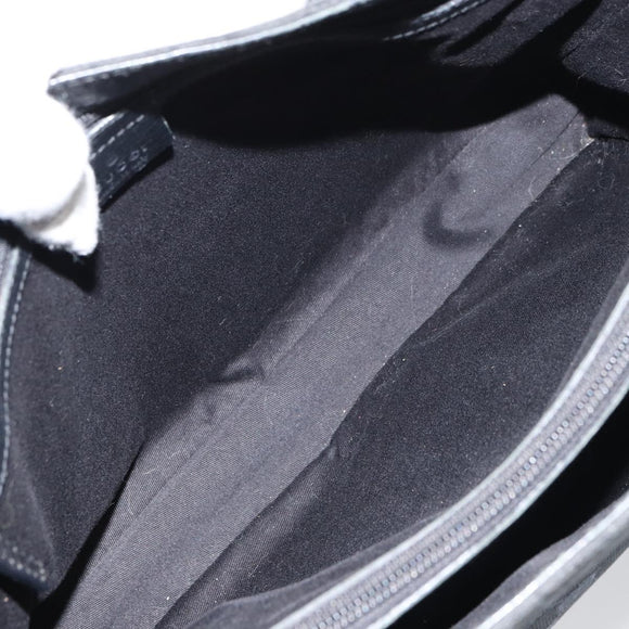 GUCCI GG Canvas Bamboo Tote Bag Black 112526 Auth 158362