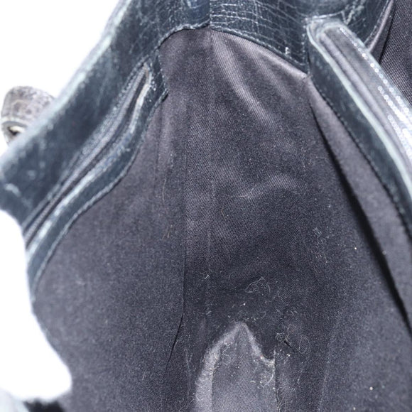 GUCCI GG Canvas Bamboo Tote Bag Black 112526 Auth 158362