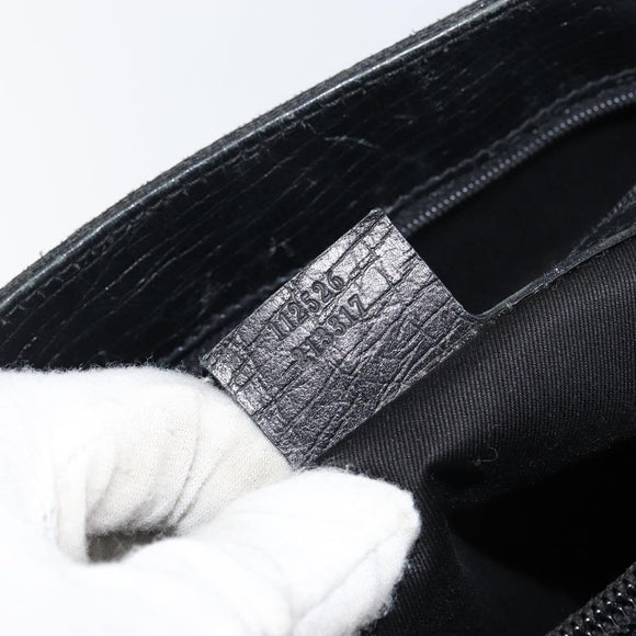 GUCCI GG Canvas Bamboo Tote Bag Black 112526 Auth 158362