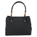 GUCCI GG Canvas Bamboo Tote Bag Black 112526 Auth 158362-3